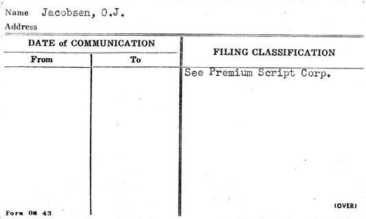 Jacobsen, O.J.