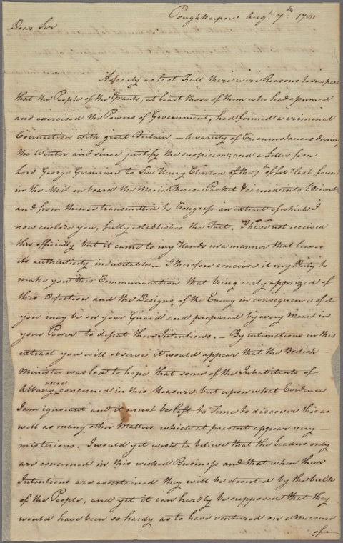 Letter to Brigadier-General James Clinton