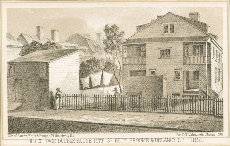 Old cottage double-house Pitt St. betw. Broome & Delancy Sts. 1861