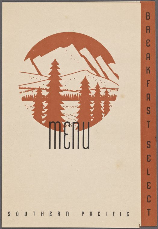 Breakfast menu, Southern Pacific