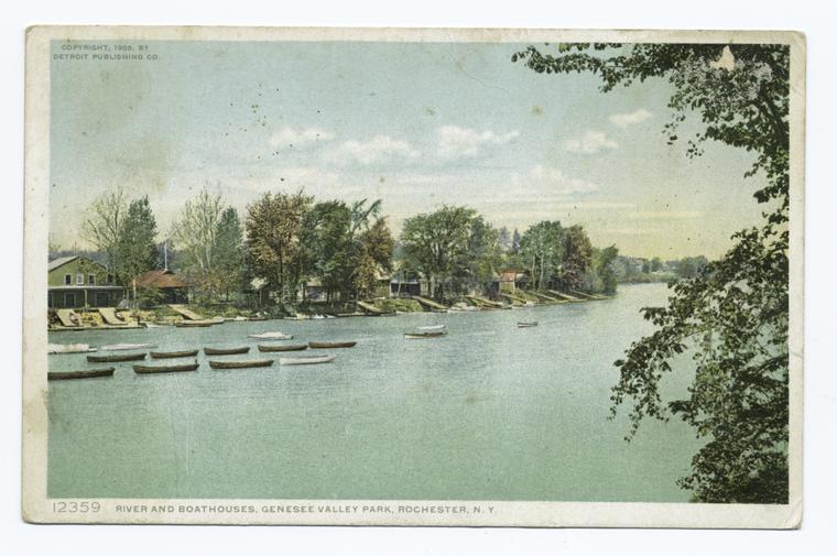River and Boat House, Genesee Valley Park, Rochester, N. Y.