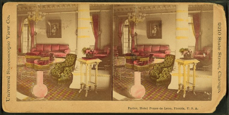 Parlor,  Ponce de Leon Hotel, Florida.