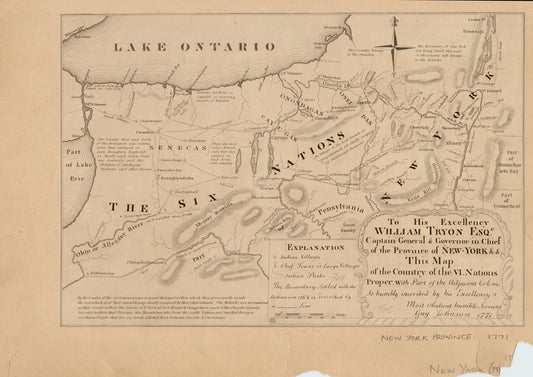 New York province. Map of the country of the VI nations proper with part of  the adjacent colonies.