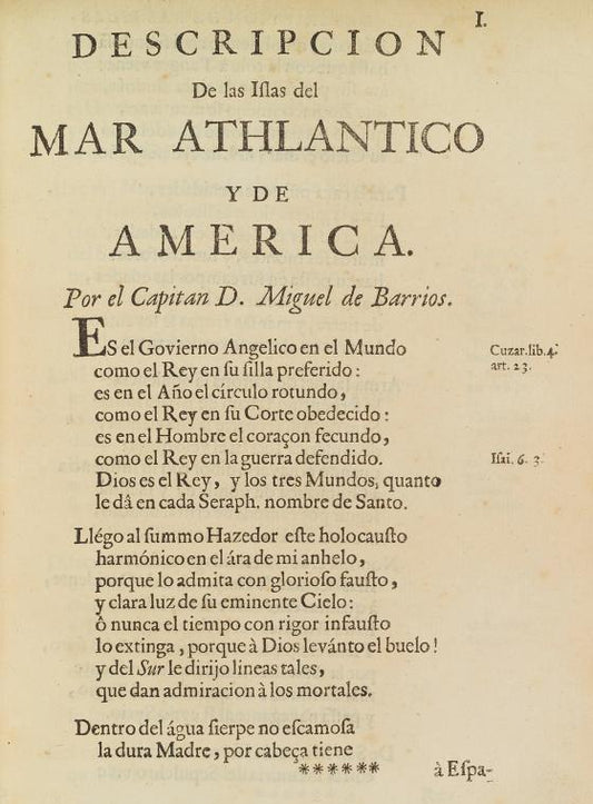 Descripion de la islas del Mar Athlantico y de America