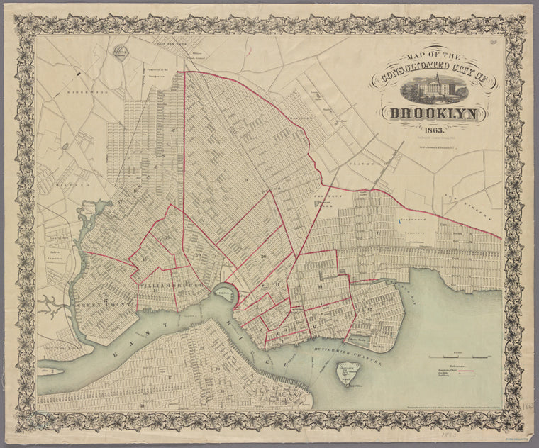 Map of the consolidated city of Brooklyn