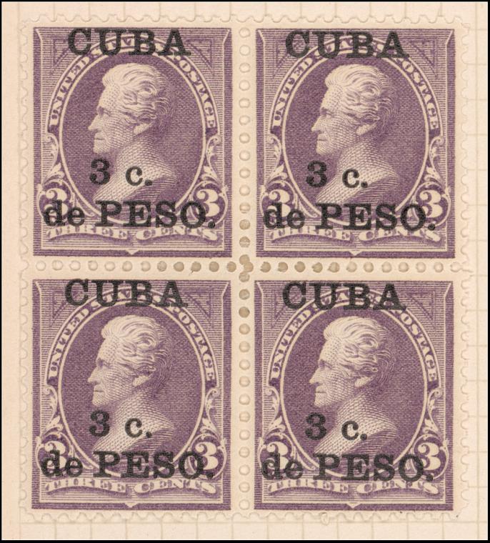3c purple Jackson block of four