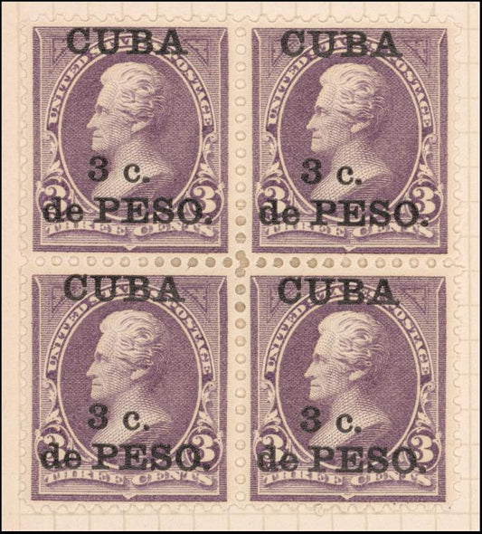 3c purple Jackson block of four