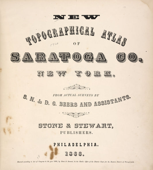 New topographical atlas of Saratoga Co., New York