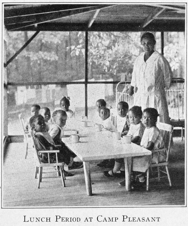 Lunch period at Camp Pleasant.
