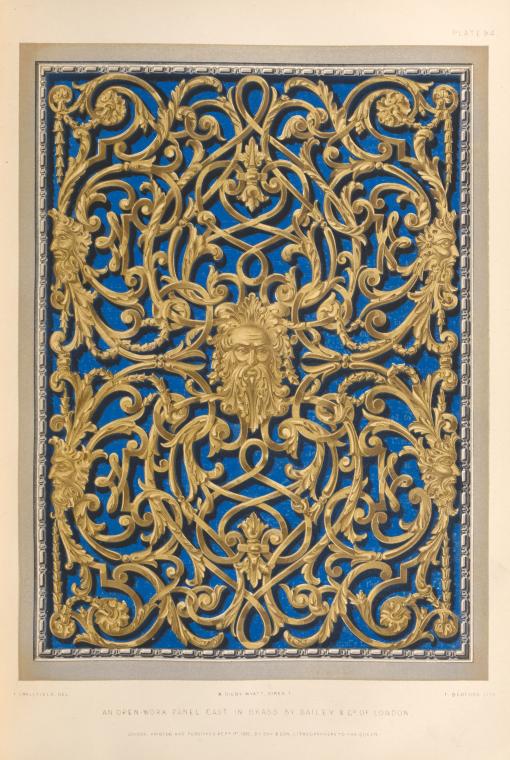 An open-work panel cast in brass by Bailey & co. of London.