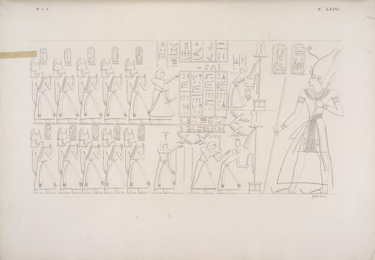 Gran frammento della Processione di Sesostri: quadri tre consecutivi esistenti nel Ramsesseion a Tebe [Thebes].