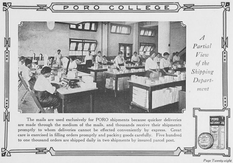 Poro College; A partial view of the shipping department.