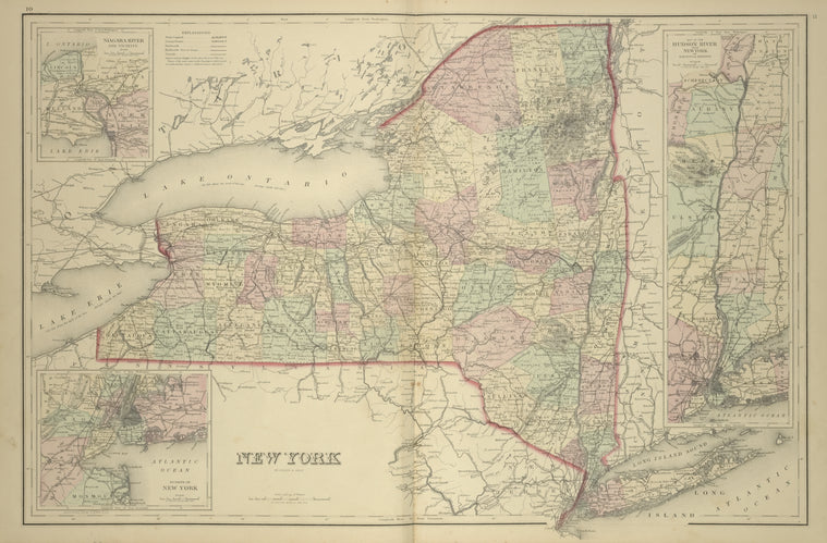 New York; Niagara River and Vicinity; Map of the Hudson River from New York to Saratoga Springs; Vinicity of New York