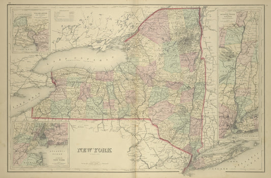 New York; Niagara River and Vicinity; Map of the Hudson River from New York to Saratoga Springs; Vinicity of New York