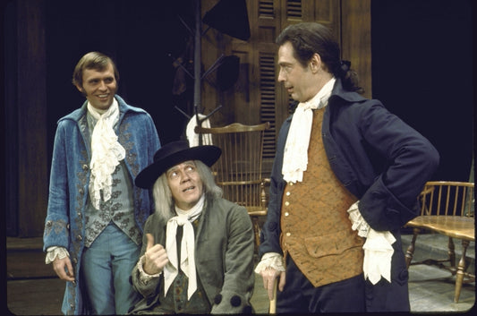 Actors (L-R) David Cryer, Roy Poole & Ronald Holgate in a scene fr. the replacement cast of  the Broadway  musical "1776." (New York)