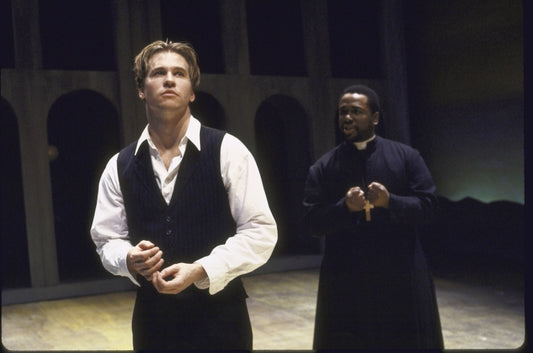 Actors (L-R) Val Kilmer & Wendell Pierce in a scene fr. the New York Shakespeare Festival production of the play "'Tis Pity She's a Whore." (New York)