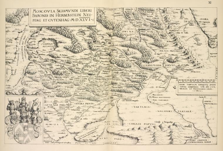 Karta Rossii Gerbershteina, gravirovannaia Girshfogelem v 1546g. Tekst str,6