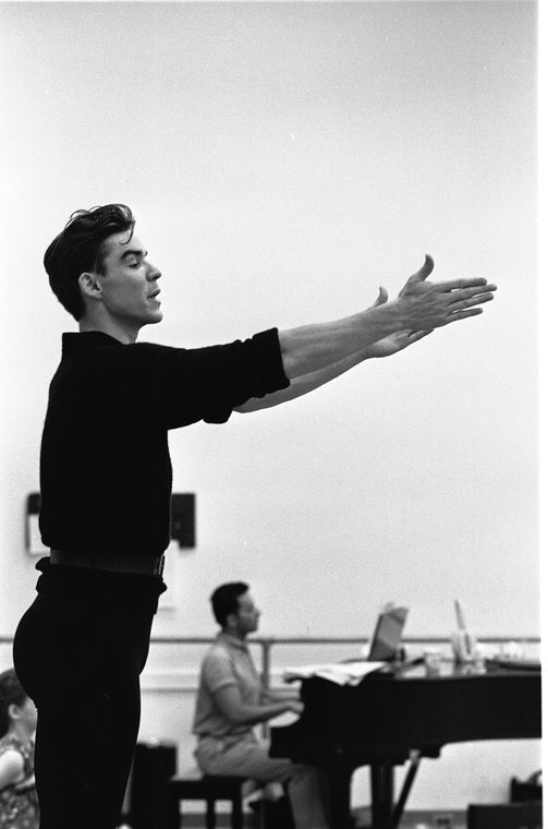 New York City Ballet Company rehearsal of "Irish Symphony" with Jacques d'Amboise, choreography by Jacques d'Amboise (New York)