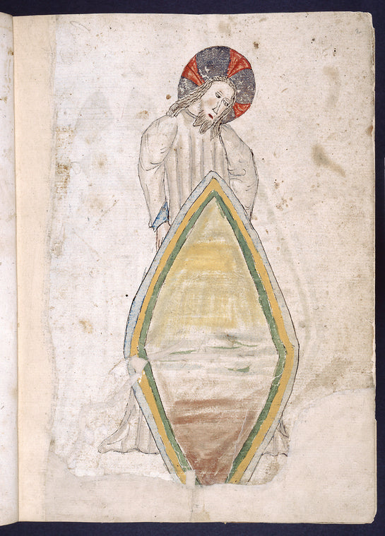 Full-page miniature of God creating heaven and earth