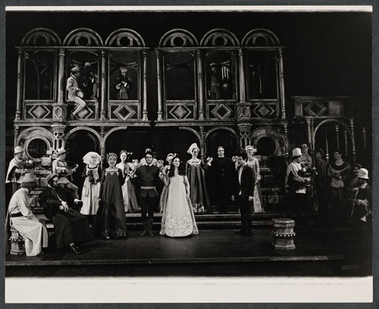 Maria Tucci [center] and unidentified others in the American Shakespeare Festival stage production Romeo and Juliet