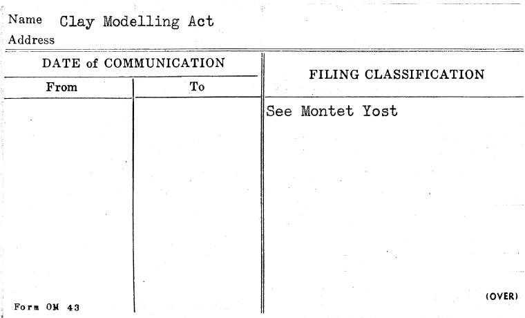 Clay Modelling Act
