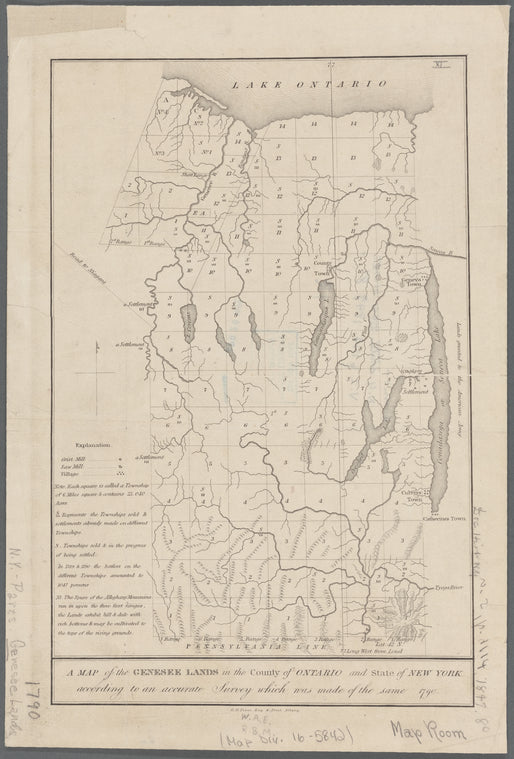A map of the Genesee lands in the county of Ontario and state of New York: according to an accurate survey which was made of the same, 1790