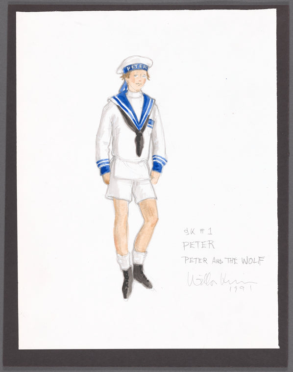 Peter and the Wolf: costume sketch for Peter