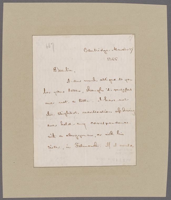 Longfellow, Henry Wadsworth. Cambridge
