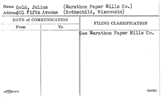 Gold, Julius (Marathon Paper Mills Co.)