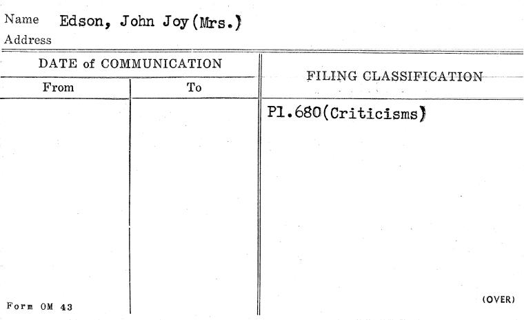 Edson, John Joy (Mrs.)