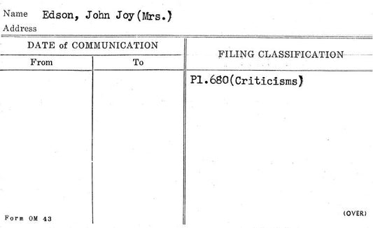 Edson, John Joy (Mrs.)