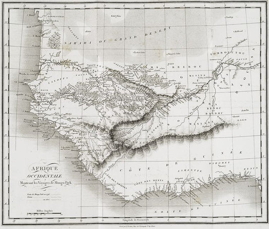 Afrique Occidentale: Montrant les Voyages de Mungo Park.
