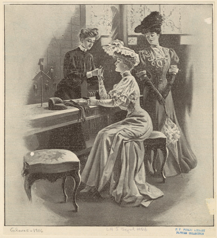 Women fitting gloves