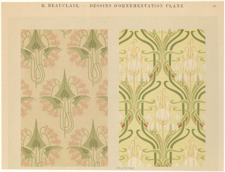 Dessins d'ornementation plane