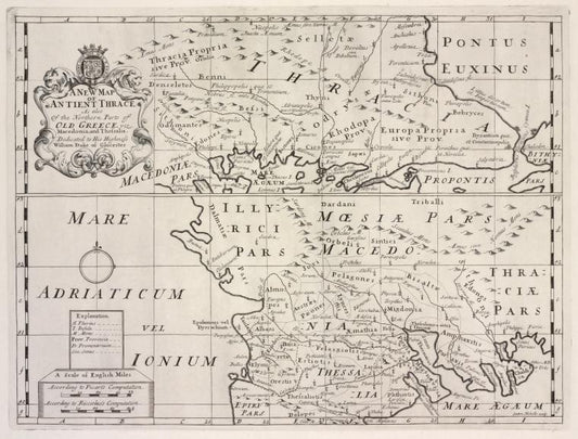 A new map of ancient Thrace, as also of the northern parts of Old Greece, viz. Macedonia, and Thessalia.