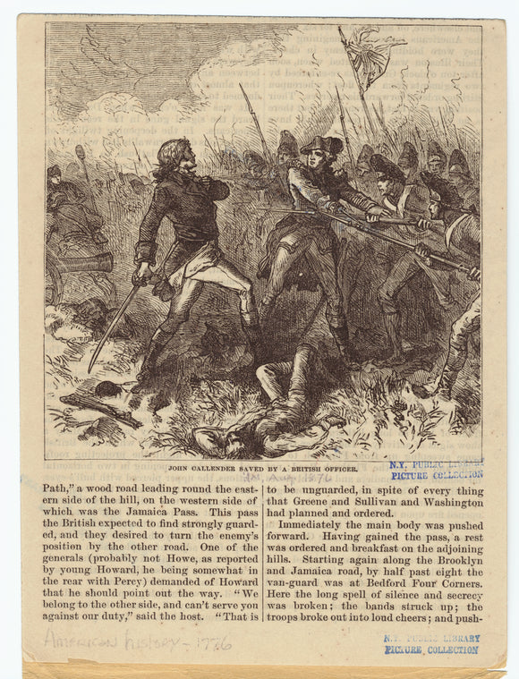 John Callender saved by a British officer