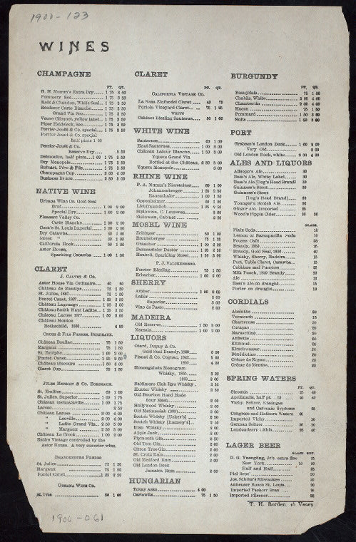 DINNER [held by] ASTOR HOUSE [at] "NEW YORK, NY" (HOTEL;)