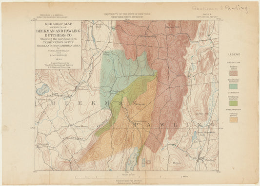 Geologic map of parts of Beekman and Pawling,  Dutchess Co: showing the northeastern termination of the highland precambrian area