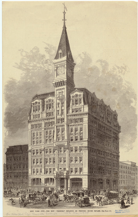 New York City -- the new "Tribune" building on Printing House Square