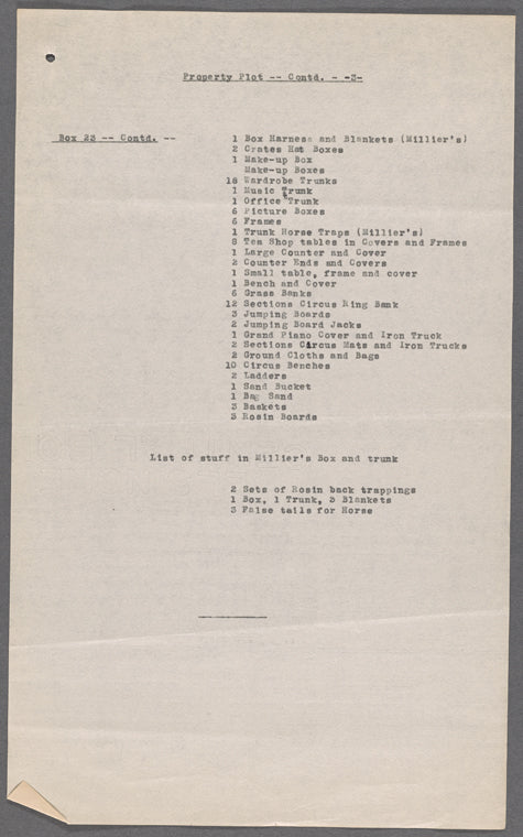 Costume and prop notes for Chin Chin