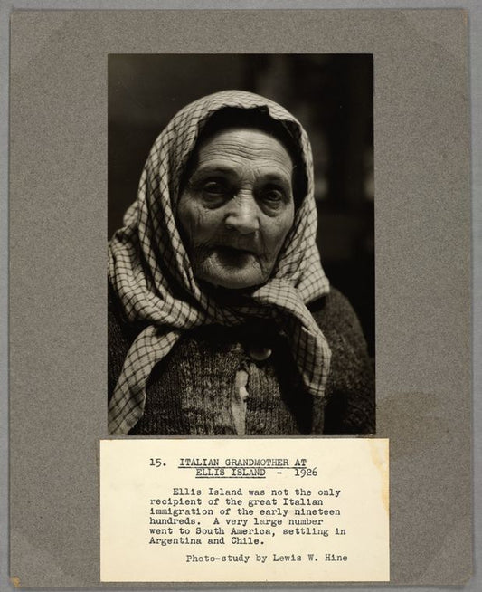 Italian grandmother at Ellis Island, 1926