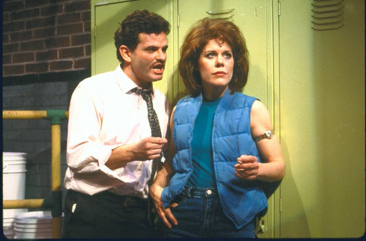 Actors Christine Estabrook and Thomas G. Waites in a scene from the WPA Theatre's production of the Off-Broadway play "North Shore Fish." (New York)