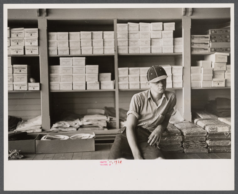 Farm boy in the cooperative store at Irwinville Farms, Georgia.
