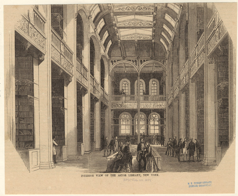 Interior view of the Astor Library, New York