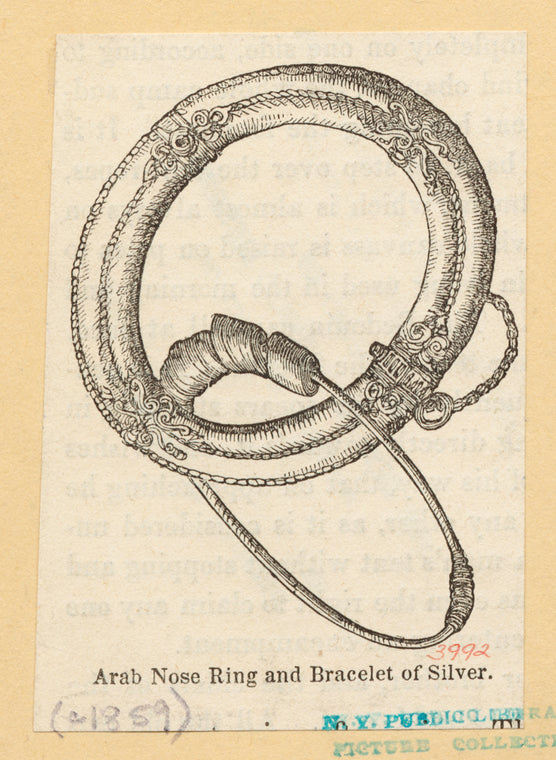 Arab nose ring and bracelet of silver