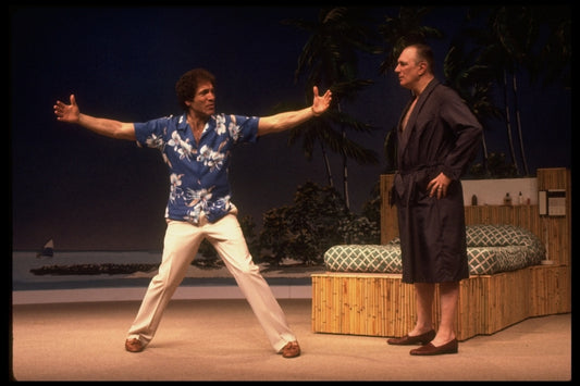 Actors (L-R) David Groh & Philip Bosco in a scene fr. the Off-Broadway play "Be Happy For Me." (New York)