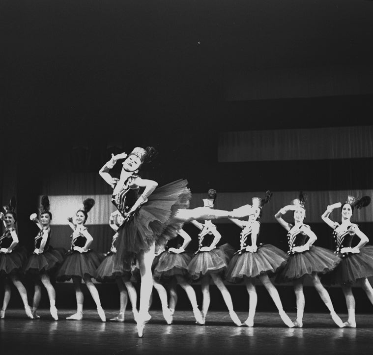 New York City Ballet production of "Stars and Stripes" with Allegra Kent, choreography by George Balanchine (New York)