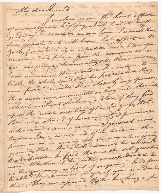 Letter from Arthur Lee