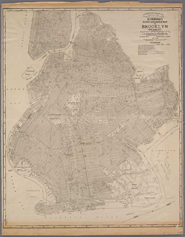 Hammond's handy reference map of Brooklyn, New York City
