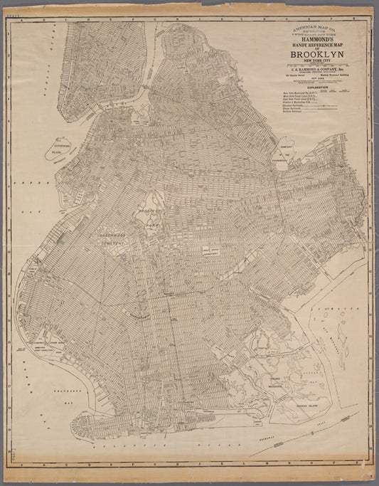 Hammond's handy reference map of Brooklyn, New York City